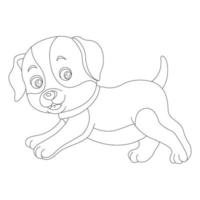 söt valp hund kontur målarbok för barn djur målarbok