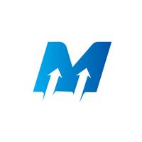 Buchstabe M mit Pfeil-Logo-Design-Vorlage vektor