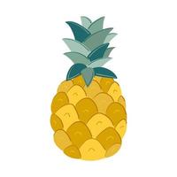 handritad tecknad stil ananas vektor