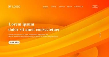 abstrakter orangefarbener Hintergrund mit fließendem Wellenverlauf, modernes und sauberes Landing-Page-Konzept vektor