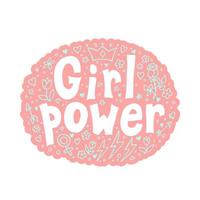 girl power, feminism citat. doodle vektorillustrationer vektor