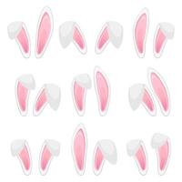 samling av kaninöron för påsk. uppsättning masker isolerade på vitt. vektor illustration