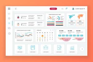 Dashboard-Admin-Panel-Vektor-Design-Vorlage vektor