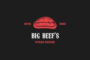 Big Beef Steak House Logo Retro-Label-Design vektor