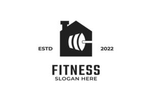 Haus-Fitness- und Fitnessstudio-Logo-Design-Vektor vektor