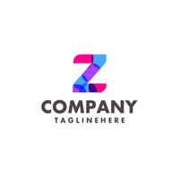 abstrakt färgstarkt brev Z-logotyp för företag med modern neonfärg vektor