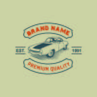 En mall av klassisk eller vintage eller retro bil logotyp design. vinta
