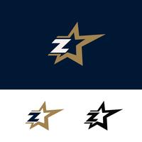 Buchstabe Z-Logo-Vorlage mit Star Design-Element. Vektorillustration vektor