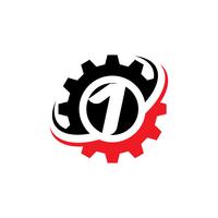 Nummer 1 Gear Logo Design-Vorlage vektor