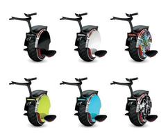 realistisches buntes monowheel-set vektor