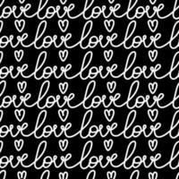 kärlek bokstäver seamless mönster isolerad på vit bakgrund för textil, omslagspapper, tapeter. modern typografisk handritad doodle vektor