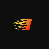 Letter I Burning flame logo design template vektor