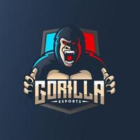 gorilla gaming logotyp design vektor