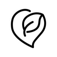 hjärta ikon med blad. miljövänlig. linje ikon stil. lämplig för ekologi-ikonen. enkel design redigerbar. designmall vektor