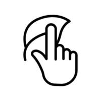 Handklick, Blatt. Liniensymbolstil. geeignet für Ökologie-Symbol. einfaches Design editierbar. Design-Vorlagenvektor