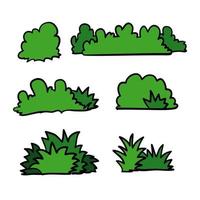 handritad doodle gräs bush illustration vektor