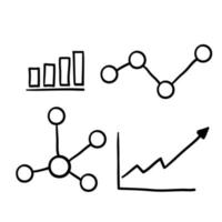 hand gezeichneter gekritzeldiagrammillustrationsvektorlinienstil vektor