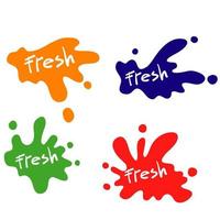 handritad doodle juice färsk etikett frukt ikon färgglada vektor