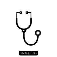 Stethoskop-Symbol - Zeichen oder Symbol für Medizin und Gesundheitswesen vektor