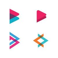 pil och triangel logotyp vektor illustration ikonuppsättning logotyp design