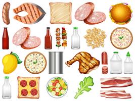 Reihe von gesunden Lebensmitteln vektor