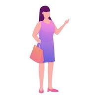 Einkaufsfrau mit Tasche vektor