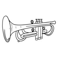handritad trumpet doodle isolerad på vit bakgrund. vektor illustration.
