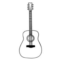 handgezeichnetes Gitarren-Doodle-Symbol isoliert auf weißem Hintergrund. Vektor-Illustration. vektor