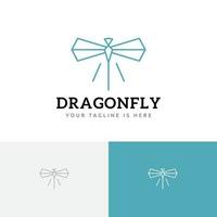 eleganta smycken trollslända vingar flyga insekt natur linje logotyp idé vektor