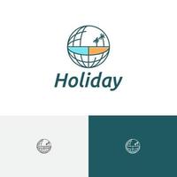 tropischer strand meer welttour reisen urlaub urlaub agentur logo vektor