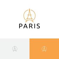paris stad eiffel turné resor semester semester byrå linje logotyp vektor
