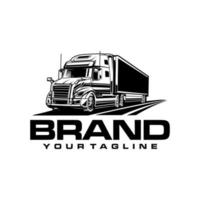 semi truck trailer logotyp mall vektor