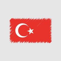 Turkiet flagga penseldrag vektor