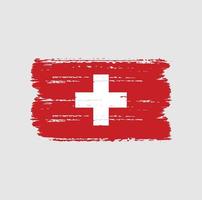 Schweiz flagga med borste stil vektor