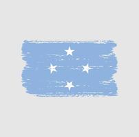 mikronesiens flagga med borste stil vektor