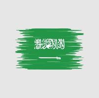 Pinselstrich mit saudi-arabischer Flagge, Nationalflagge vektor