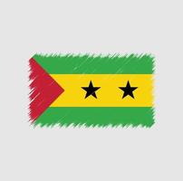 sao tome flagga penseldrag vektor