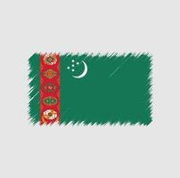 turkmenistan flagga penseldrag vektor