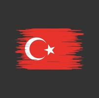 türkei flagge pinselstrich, nationalflagge vektor