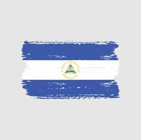 Flagge von Nicaragua mit Pinselstil vektor