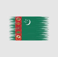 turkmenistan flagga penseldrag, nationell flagga vektor