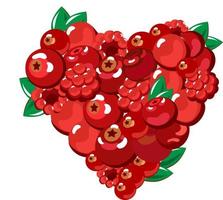 Herz aus roten Beeren. Vektor-Illustration vektor