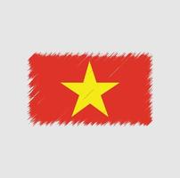 vietnam flagga penseldrag vektor