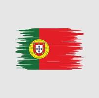 portugal flagga penseldrag, nationell flagga vektor