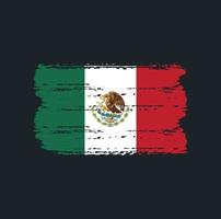 Mexikos flagga med borste stil vektor