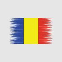 Rumänien flagga penseldrag, nationell flagga vektor