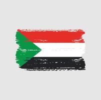 flagge des sudan mit bürstenstil vektor