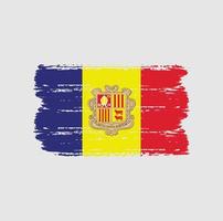 Flagge von Andorra mit Pinselstil vektor
