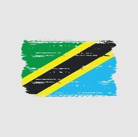 Flagge von Tansania mit Pinselstil vektor