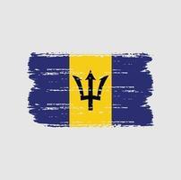 flagga Barbados med borste stil vektor